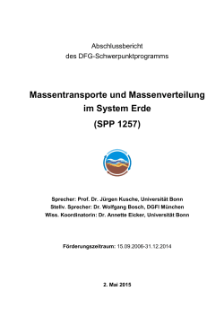 Massentransporte und Massenverteilung im System Erde (SPP 1257)