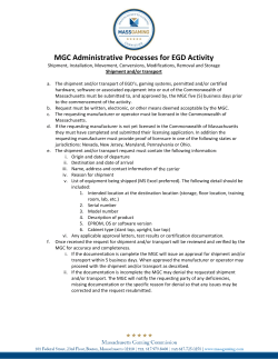 MGC Administrative Processes for EGD Activity