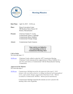 Minutes 4.16.15 - Massachusetts Gaming Commission