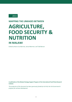 AGRICULTURE, FOOD SECURITY & NUTRITION