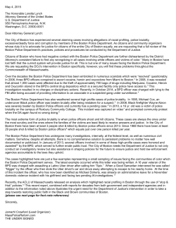 May 4, 2015 The Honorable Loretta Lynch Attorney General of the