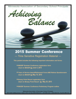2015 Summer Conference - Minnesota Association of Secondary