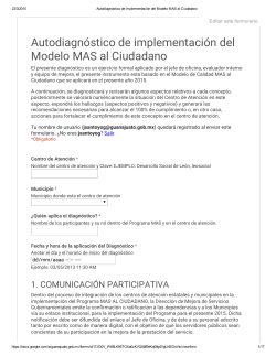 AutodiagnÃ³stico de implementaciÃ³n del Modelo MAS al Ciudadano