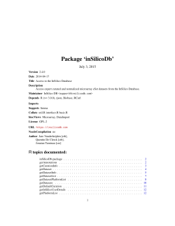 Package `inSilicoDb`