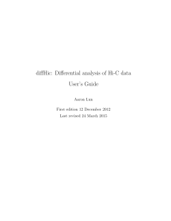 diffHic: Differential analysis of Hi-C data User`s Guide