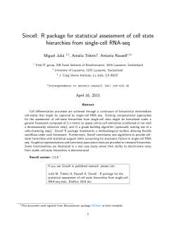 Sincell: R package for statistical assessment of cell