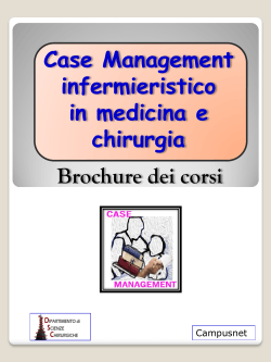 Case Management infermieristico in medicina e chirurgia Brochure