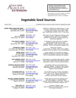 Vegetable Varieties for Travis County