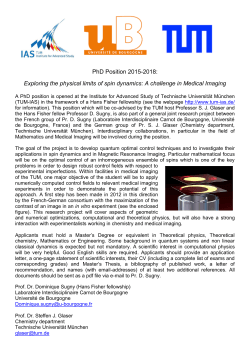 PhD Position 2015-2018: Exploring the physical limits of spin