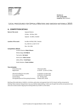 Uppsala Masters 2015 Local Procedures (rev D)
