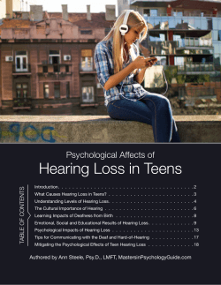 Hearing Loss in Teens - MastersInPsychologyGuide.com