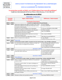 Protection sociale Conference Internationale Mai 2015 Version