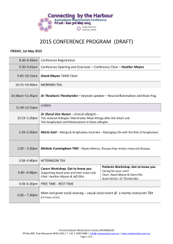 TAMS 2015 Conference Program H V16. 4.15(2)