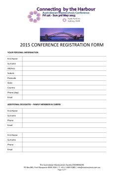 2015 CONFERENCE REGISTRATION FORM