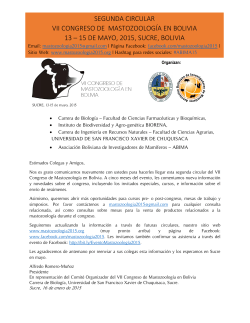 segunda circular vii congreso de mastozoologÃ­a en bolivia 13 â 15