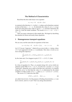 The Method of Characteristics 1 Homogeneous transport equations
