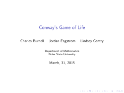 Conway`s Game of Life - Boise State University
