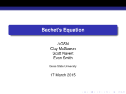 Bachet`s Equation - Boise State University