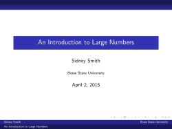 An Introduction to Large Numbers