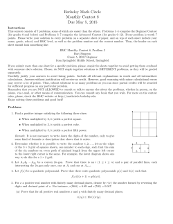 Berkeley Math Circle Monthly Contest 8 Due May 5, 2015