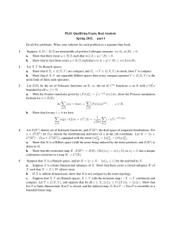 Ph.D. Qualifying Exam, Real Analysis Spring 2015, part I Do all five