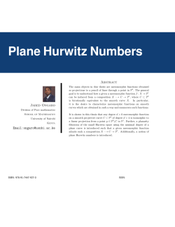 Plane Hurwitz Numbers - School of Mathematics