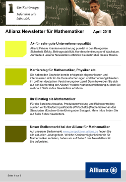 Allianz Newsletter fÃ¼r Mathematiker April 2015