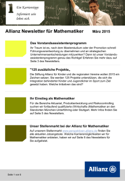 Allianz Newsletter fÃ¼r Mathematiker MÃ¤rz 2015