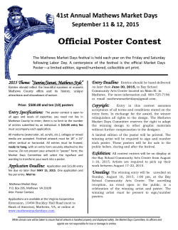 2015 Poster Contest Rules and Application