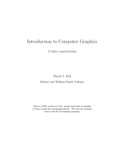 Introduction to Computer Graphics - Department of Mathematics and