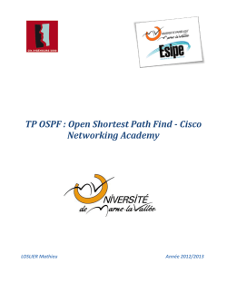 TP OSPF : Open Shortest Path Find - Cisco