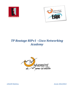 TP Routage RIPv1 - Cisco Networking Academy