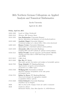36th Northern German Colloquium on Applied Analysis and