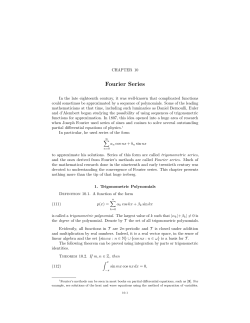 Chapter 10: Fourier Series