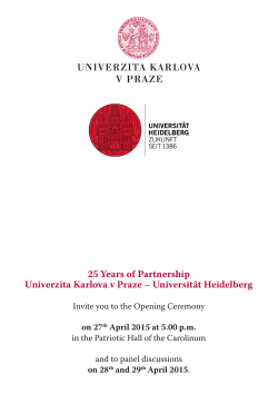 25 Years of Partnership Univerzita Karlova v Praze