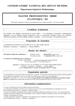 dossier de candidature - Le site web des MathÃ©matiques du Cnam
