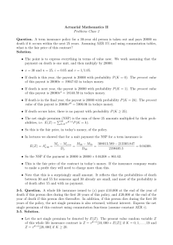 Actuarial Mathematics II Problems Class 2 Question. A term