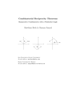 Combinatorial Reciprocity Theorems Matthias Beck & Raman Sanyal