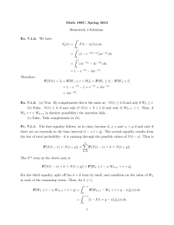 Math 180C, Spring 2015 Homework 4 Solutions Ex. 7.1.2. We have