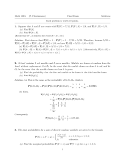 Math 180A (P. Fitzsimmons) Final Exam Solutions Each problem is