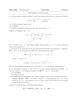 Math 180B (P. Fitzsimmons) Final Exam Solutions Each problem is