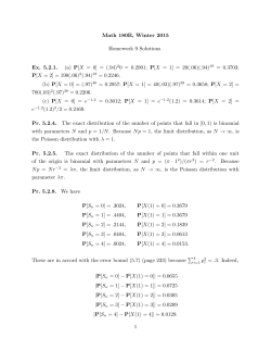 Math 180B, Winter 2015 Homework 9 Solutions Ex. 5.2.1. (a) P[X = 0