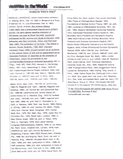Who`s Who Biography for Lawrence Markus