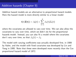 Additive hazards (Chapter 9)