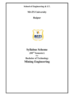 Syllabus Scheme Mining Engineering