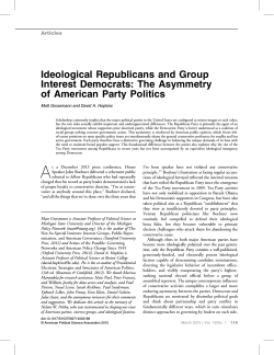 Ideological Republicans and Group Interest Democrats