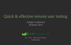 Quick & effective remote user testing