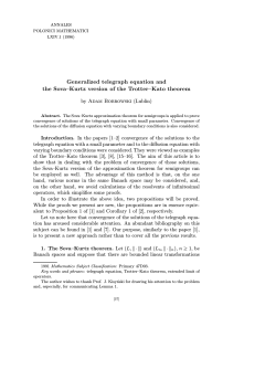 Generalized telegraph equation and the SovaâKurtz version of the