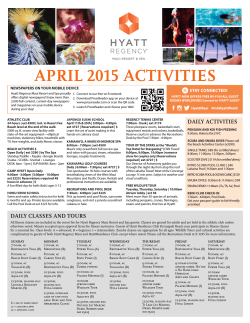 APRIL 2015 ACTIVITIES - Hyatt Regency Maui Resort & Spa