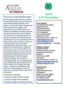 April 4-H Newsletter - Maverick County Extension Office